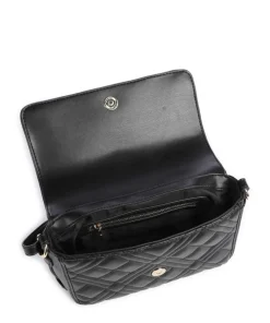 Quilted Umhängetasche Lederimitat schwarz