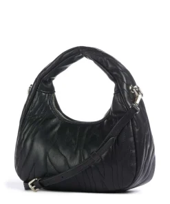 Quilted Zebra Handtasche Lederimitat schwarz