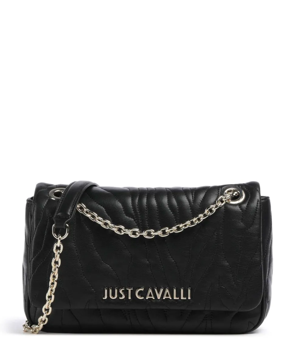 Quilted Zebra Schultertasche Lederimitat schwarz