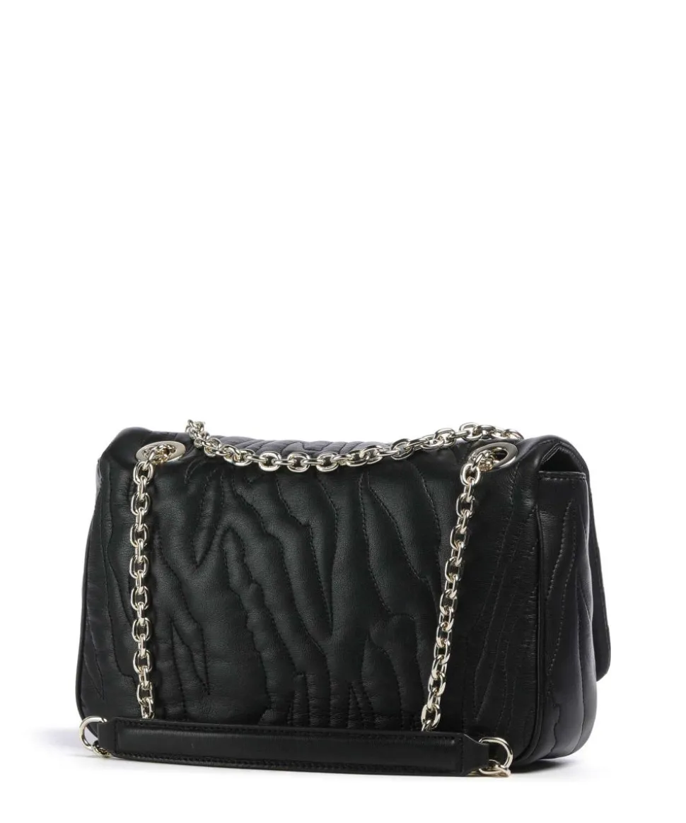 Quilted Zebra Schultertasche Lederimitat schwarz