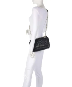 Quilted Zebra Schultertasche Lederimitat schwarz