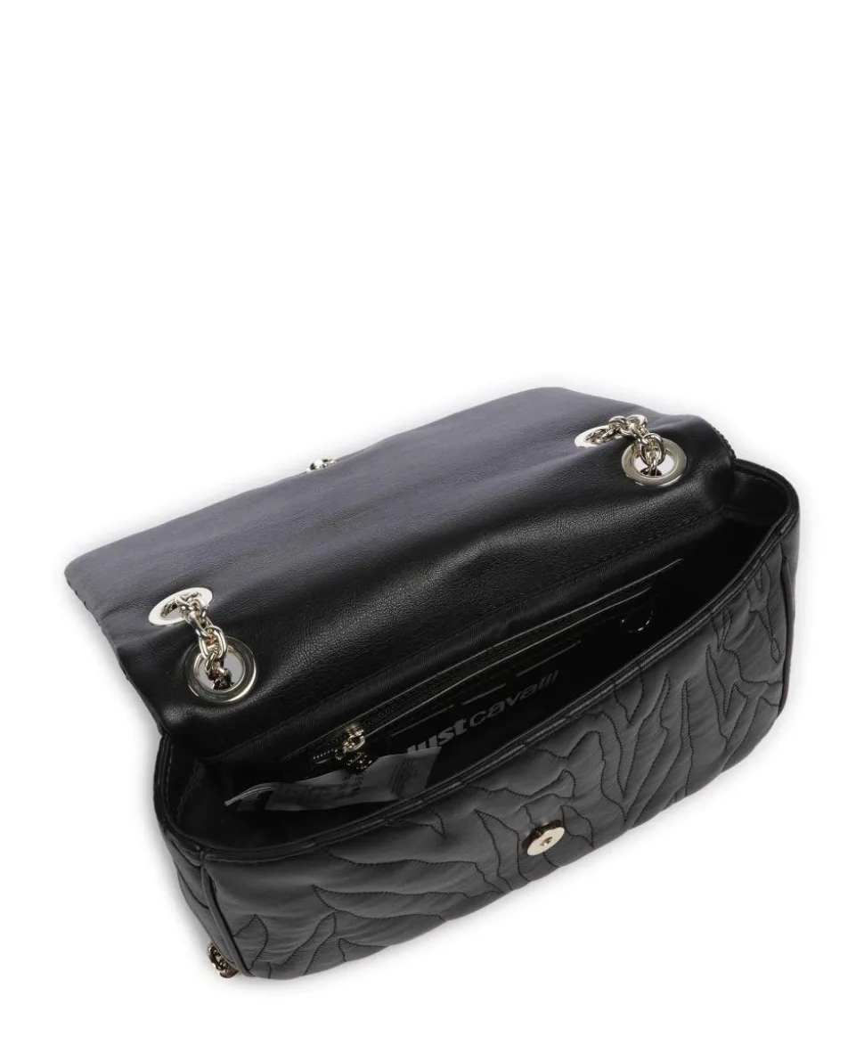 Quilted Zebra Schultertasche Lederimitat schwarz