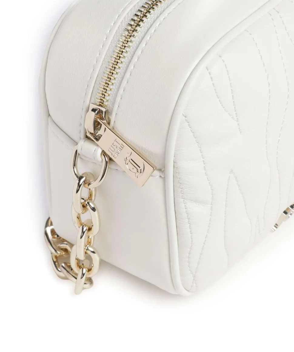 Quilted Zebra Umhängetasche Lederimitat weiß