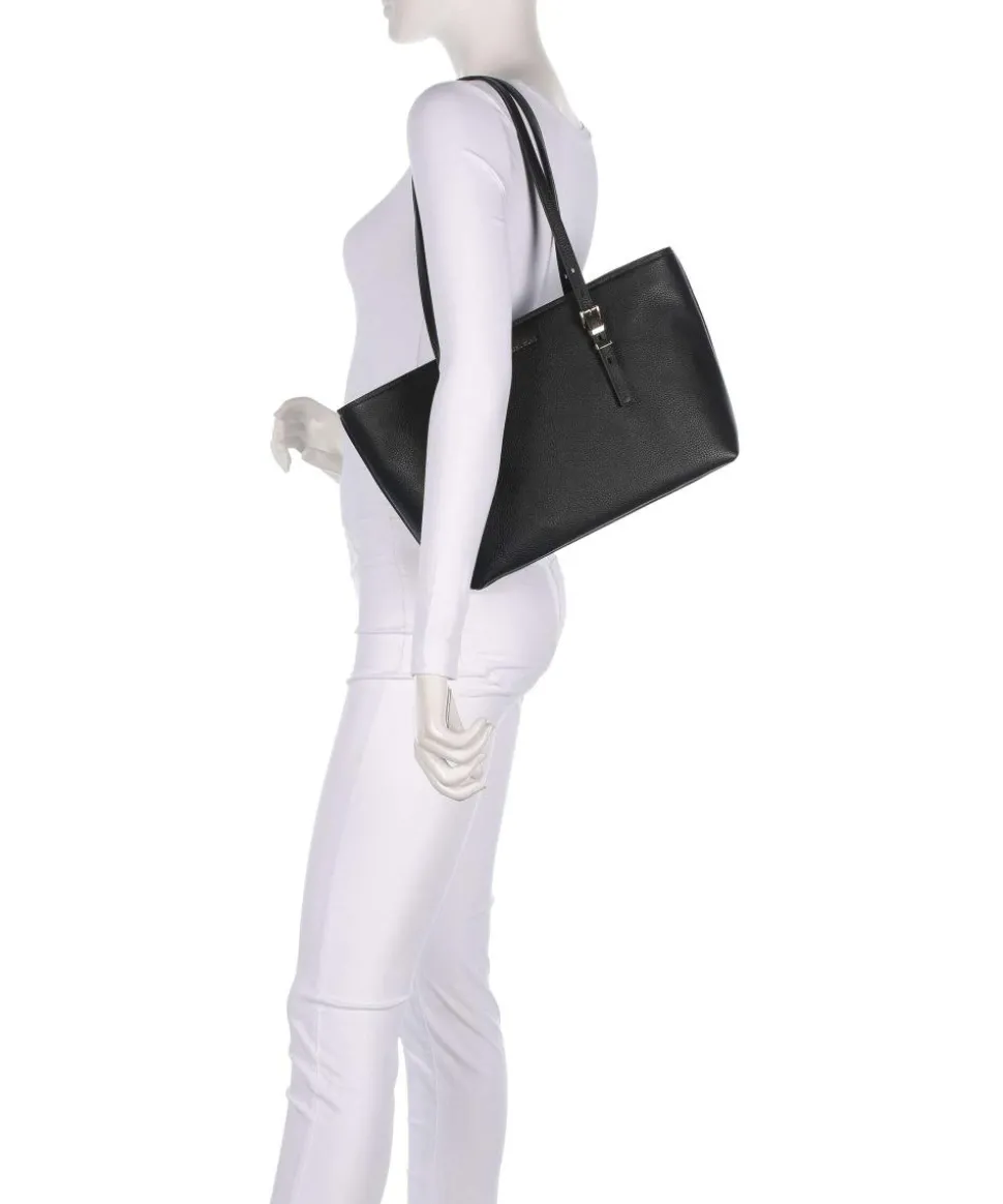 Quinn Medium Shopper fein genarbtes Rindsleder schwarz