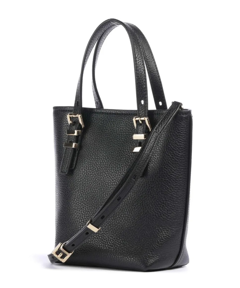 Quinn Umhängetasche genarbtes Rindsleder schwarz