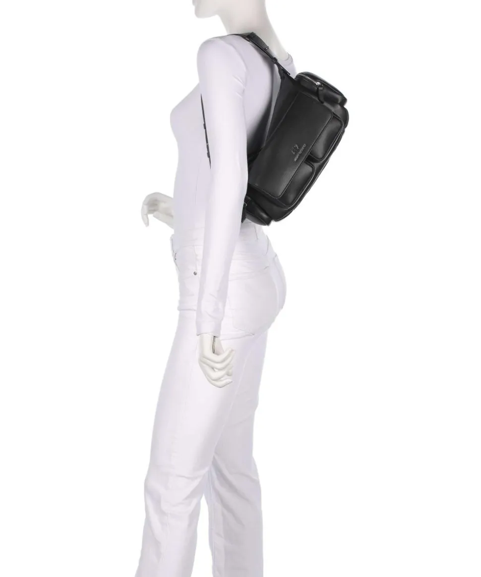 Rachel M Schultertasche Lederimitat schwarz