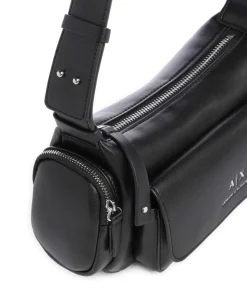 Rachel S Schultertasche Lederimitat schwarz