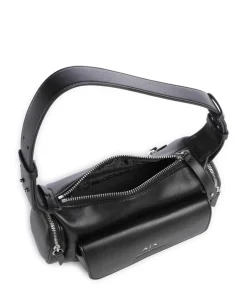 Rachel S Schultertasche Lederimitat schwarz