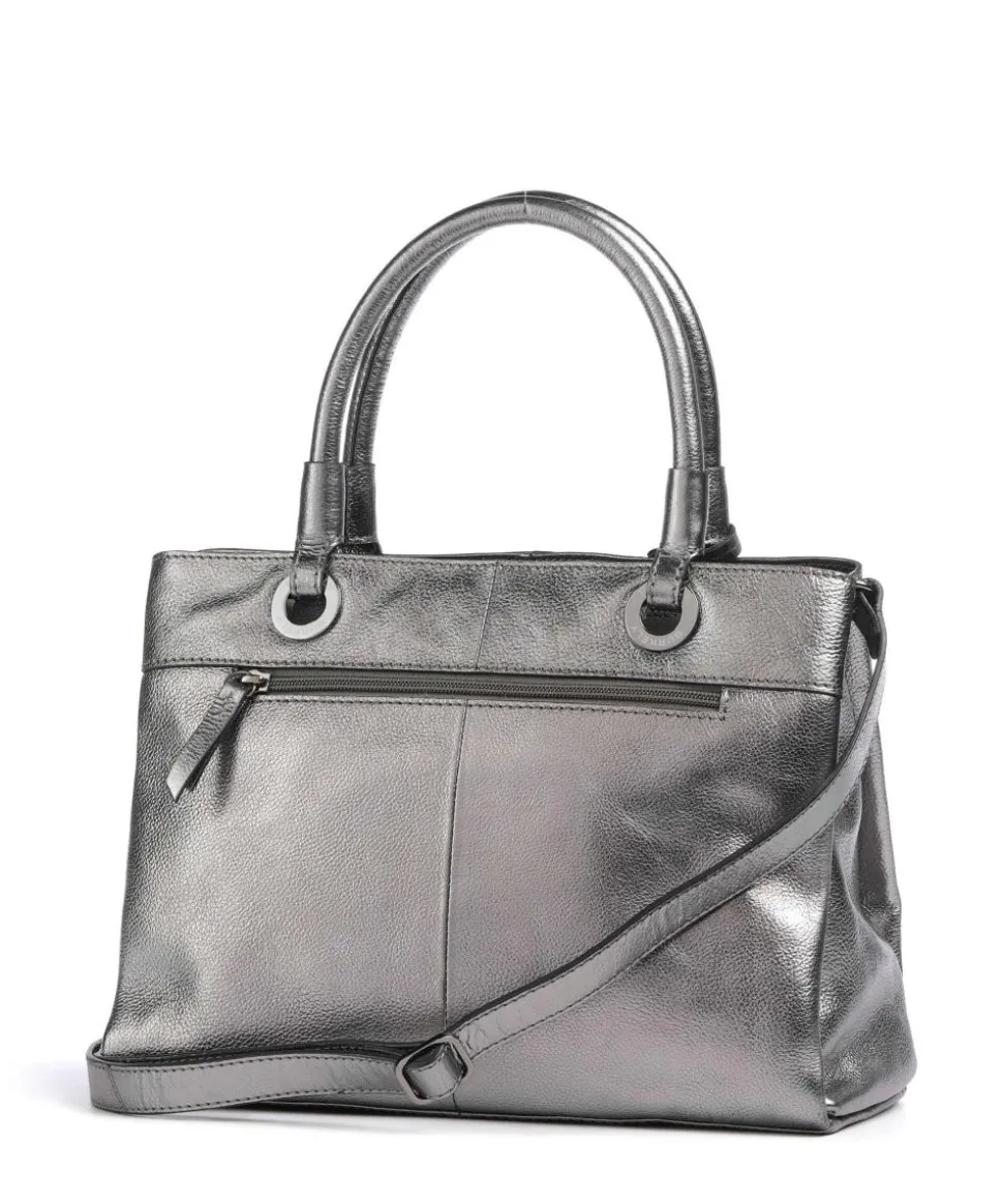 Radiant Raeven Handtasche genarbtes Rindsleder silber