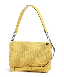 Raffia Temi Schultertasche Bast gelb