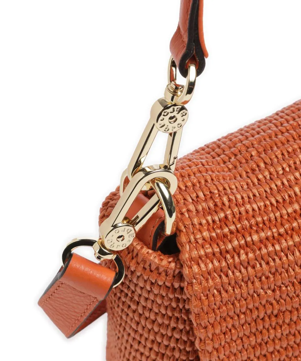 Raffia Temi Schultertasche Bast orange