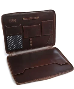 Ralph Laptophülle 14″ glattes Rindsleder dunkelbraun