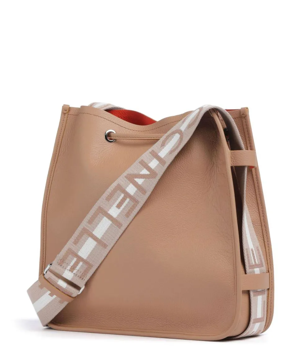 Raquel Bucket bag genarbtes Rindsleder hellbraun