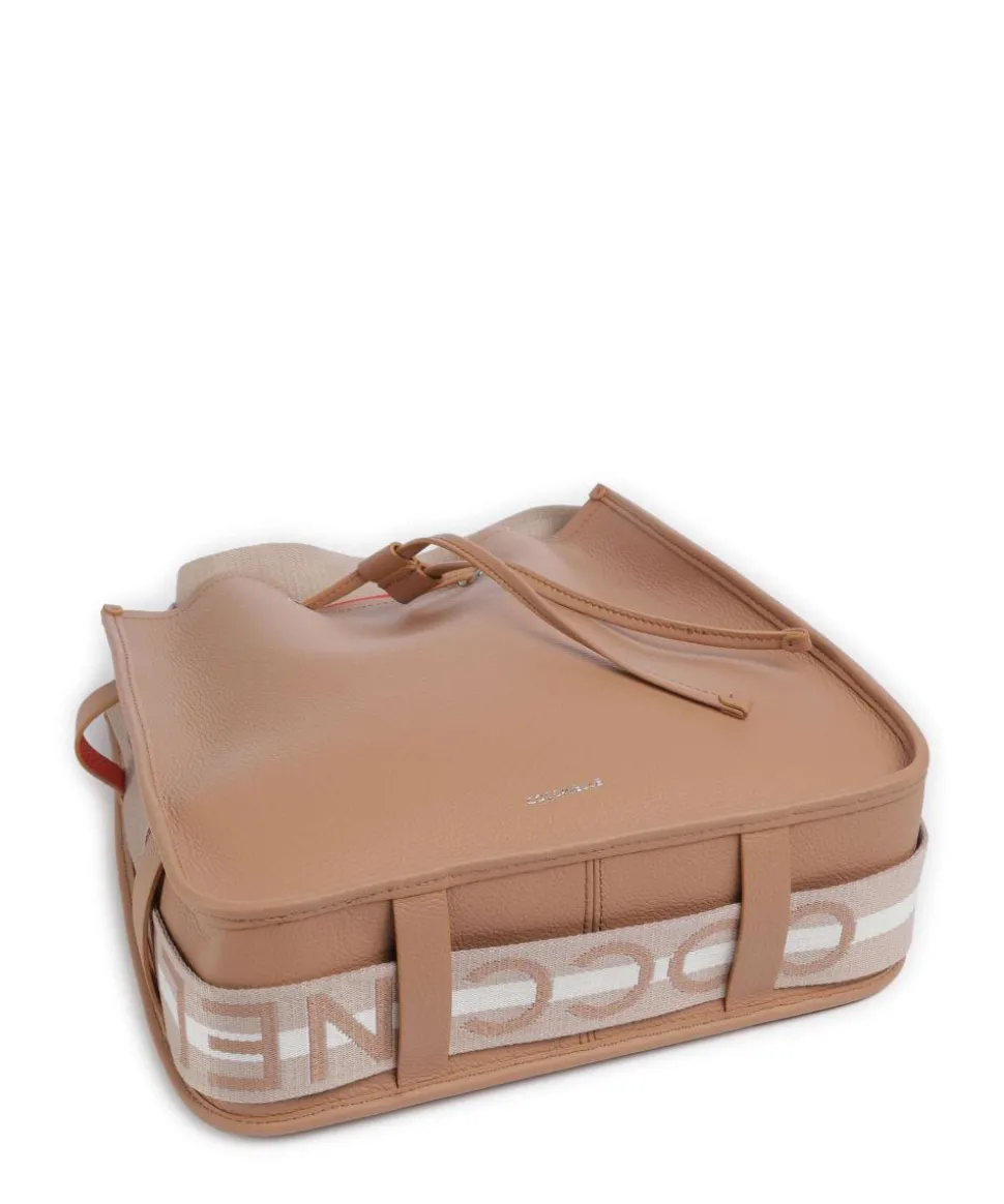 Raquel Bucket bag genarbtes Rindsleder hellbraun