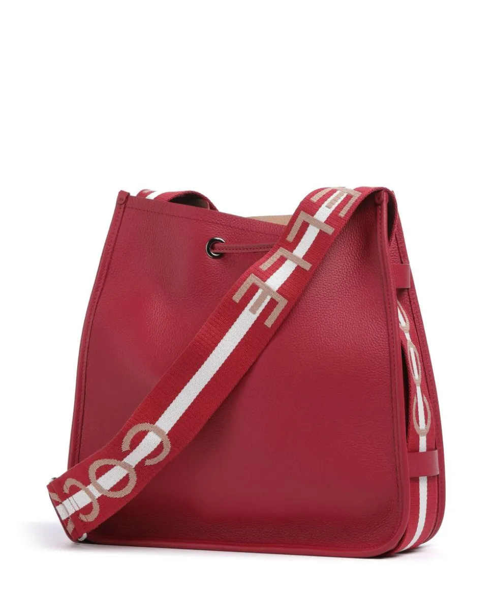 Raquel Bucket bag genarbtes Rindsleder rot