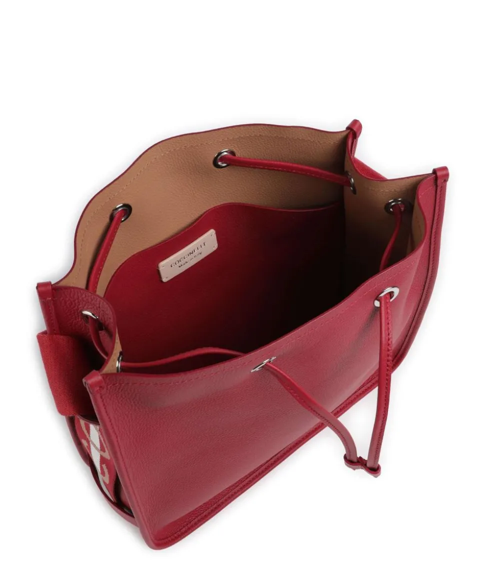 Raquel Bucket bag genarbtes Rindsleder rot