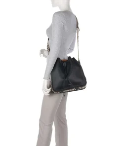 Raquel Bucket bag genarbtes Rindsleder schwarz