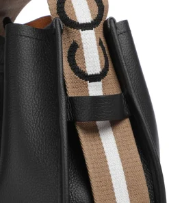 Raquel Bucket bag genarbtes Rindsleder schwarz