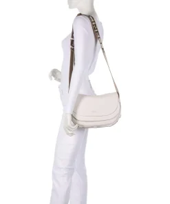 Raquel Schultertasche genarbtes Leder weiß