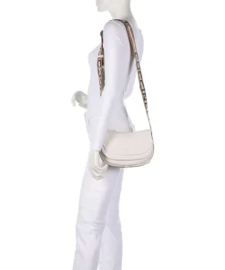 Raquel Umhängetasche genarbtes Leder weiß