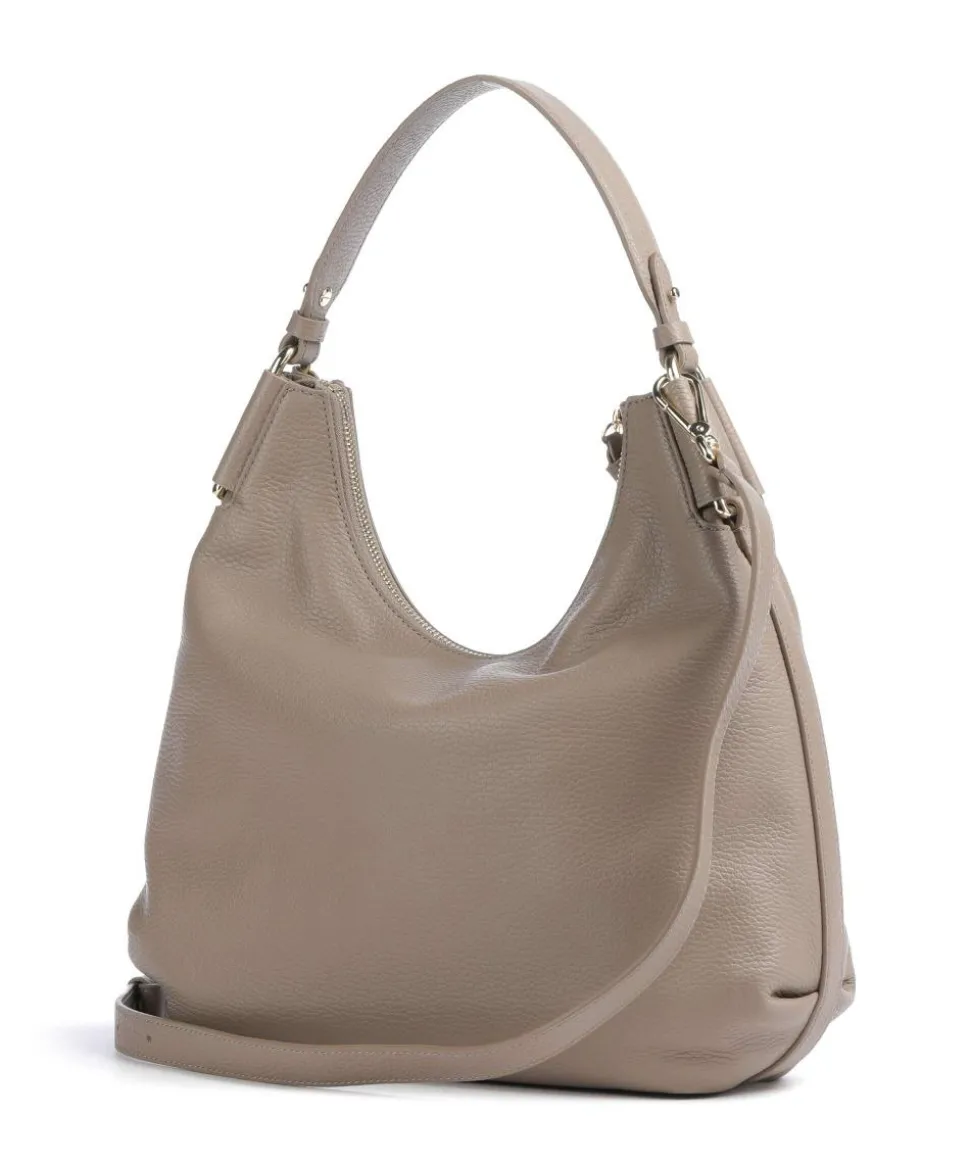 Rebekka Beuteltasche genarbtes Rindsleder taupe