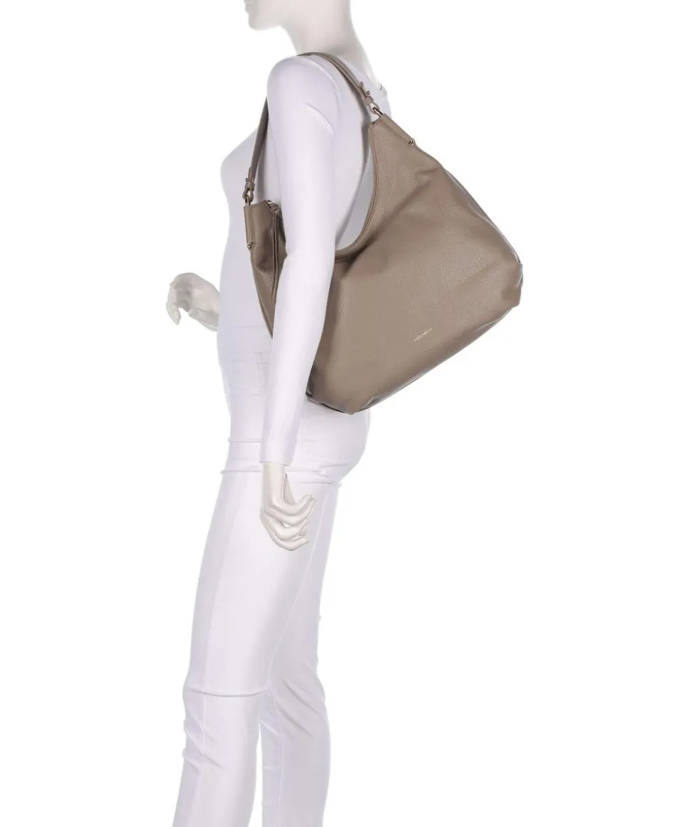 Rebekka Beuteltasche genarbtes Rindsleder taupe