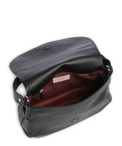 Rebekka Schultertasche genarbtes Rindsleder schwarz