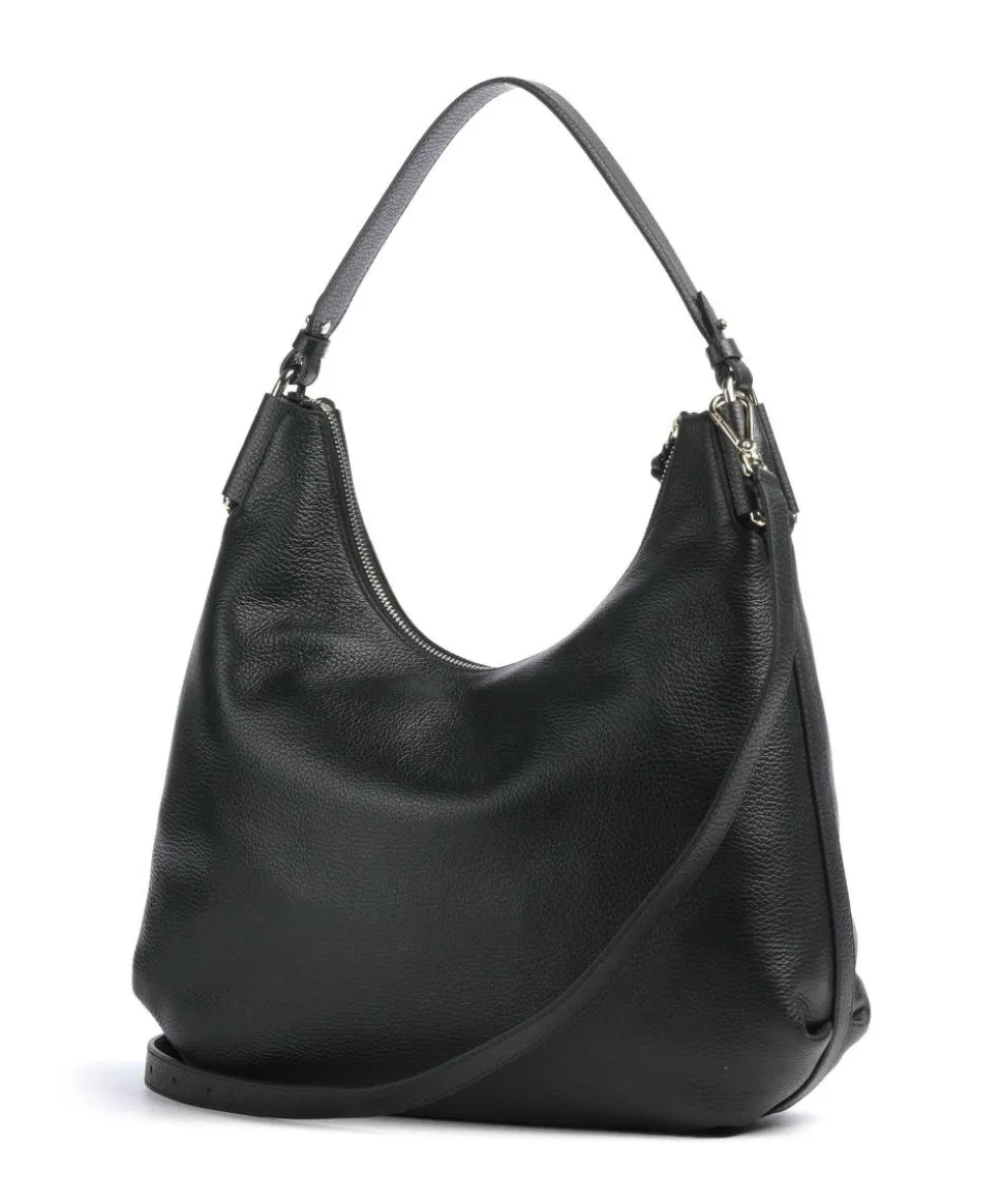 Rebekka Schultertasche genarbtes Rindsleder schwarz