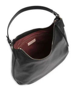 Rebekka Schultertasche genarbtes Rindsleder schwarz