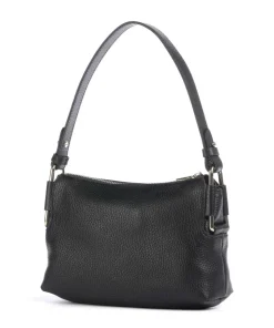 Rebekka Schultertasche genarbtes Rindsleder schwarz
