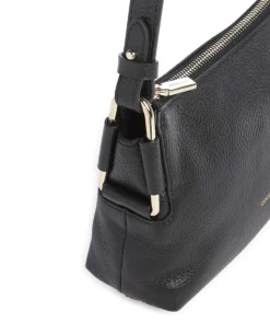 Rebekka Schultertasche genarbtes Rindsleder schwarz
