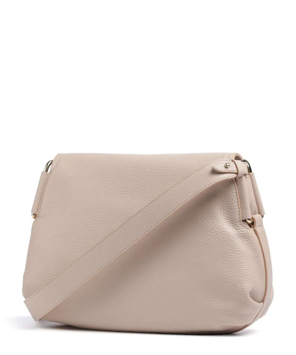 Rebekka Schultertasche genarbtes Rindsleder beige