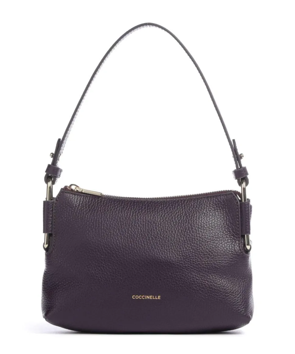 Rebekka Schultertasche genarbtes Rindsleder pflaume