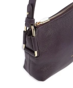 Rebekka Schultertasche genarbtes Rindsleder pflaume