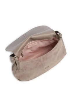 Rebekka Suede Schultertasche aufgerautes Rindsleder taupe