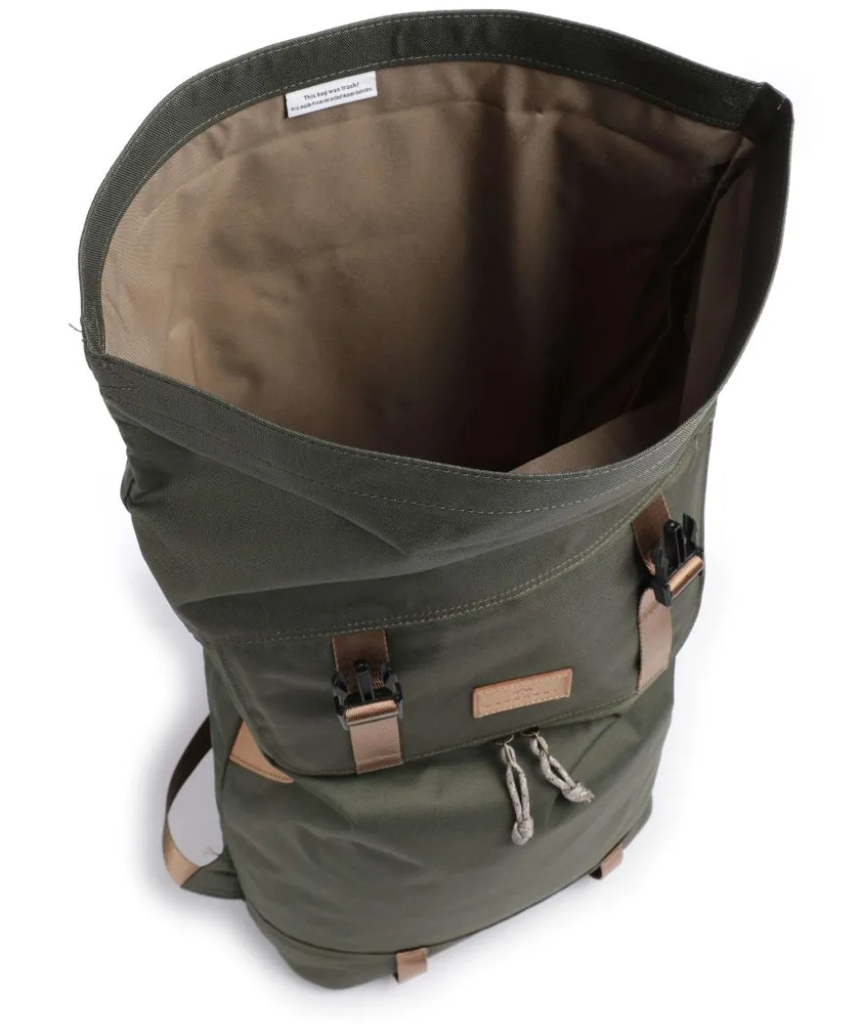 Reborn Christopher Rolltop Rucksack 15″ recyceltes Polyester dunkelgrün