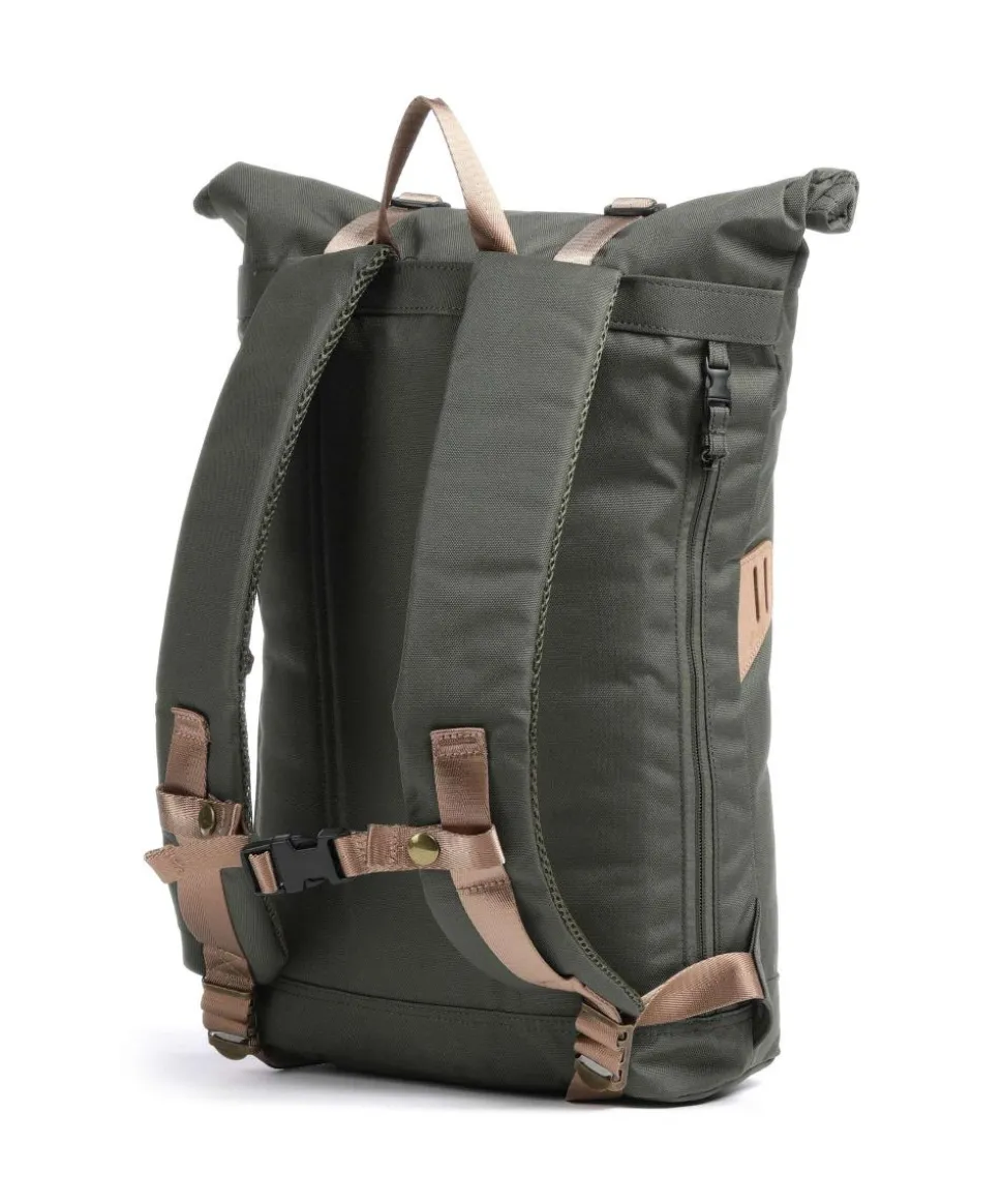 Reborn Christopher Small Rolltop Rucksack 13″ recyceltes Polyester dunkelgrün
