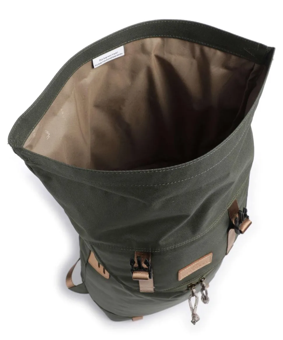 Reborn Christopher Small Rolltop Rucksack 13″ recyceltes Polyester dunkelgrün