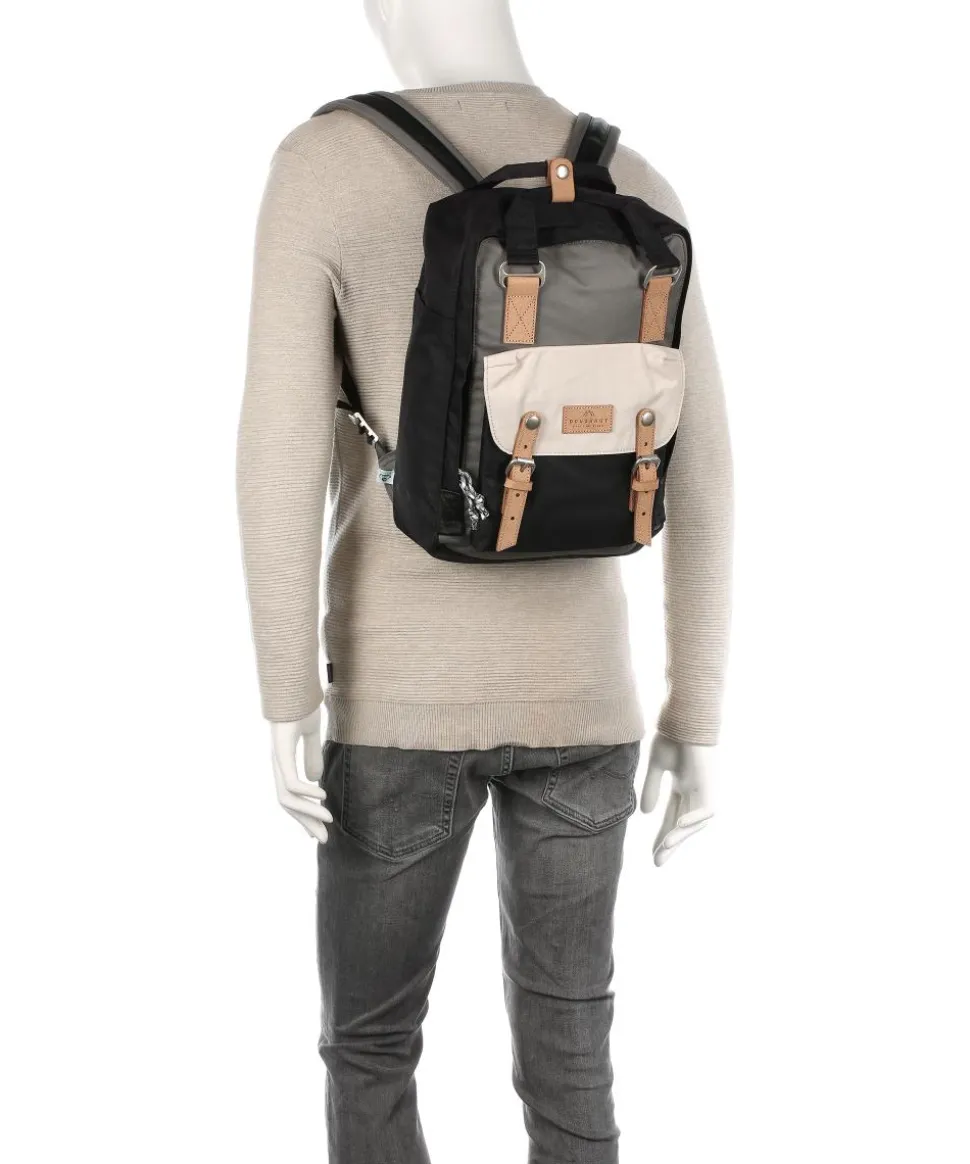 Reborn Macaroon Rucksack 14″ recyceltes Polyester schwarz/grau