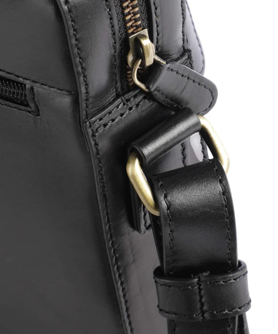 Remo Umhängetasche fein genarbtes Rindsleder schwarz