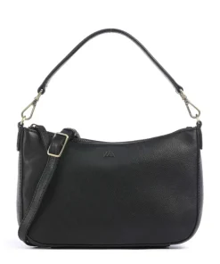 Remona Schultertasche genarbtes Rindsleder schwarz