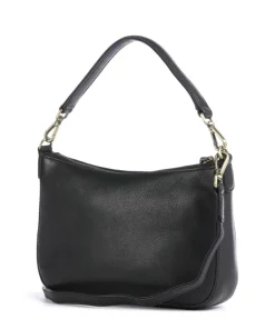 Remona Schultertasche genarbtes Rindsleder schwarz