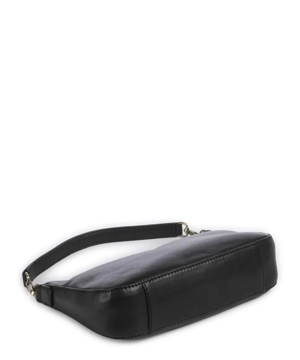 Remona Schultertasche genarbtes Rindsleder schwarz