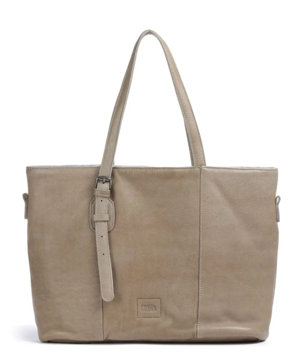 Reversible Shopper genarbtes Leder hellbraun