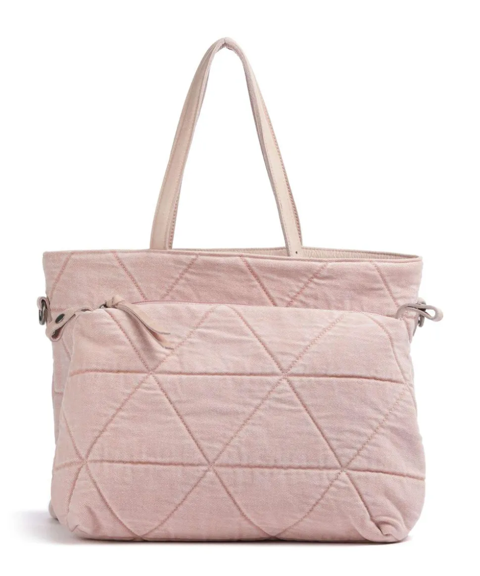 Reversible Shopper genarbtes Leder altrosa