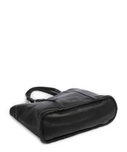 Reversible Shopper genarbtes Leder schwarz