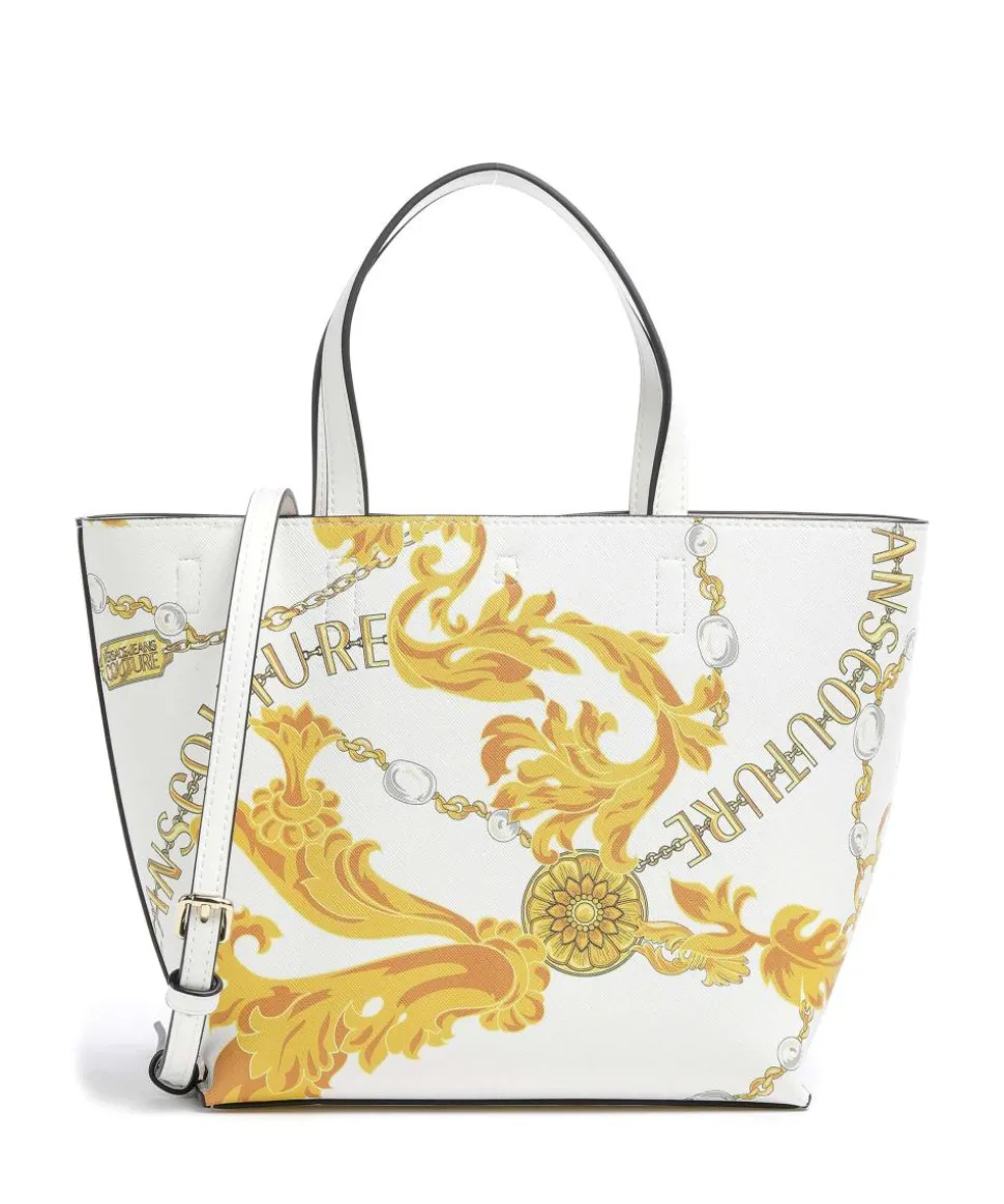 Reversible Shopper Handtasche Lederimitat weiß