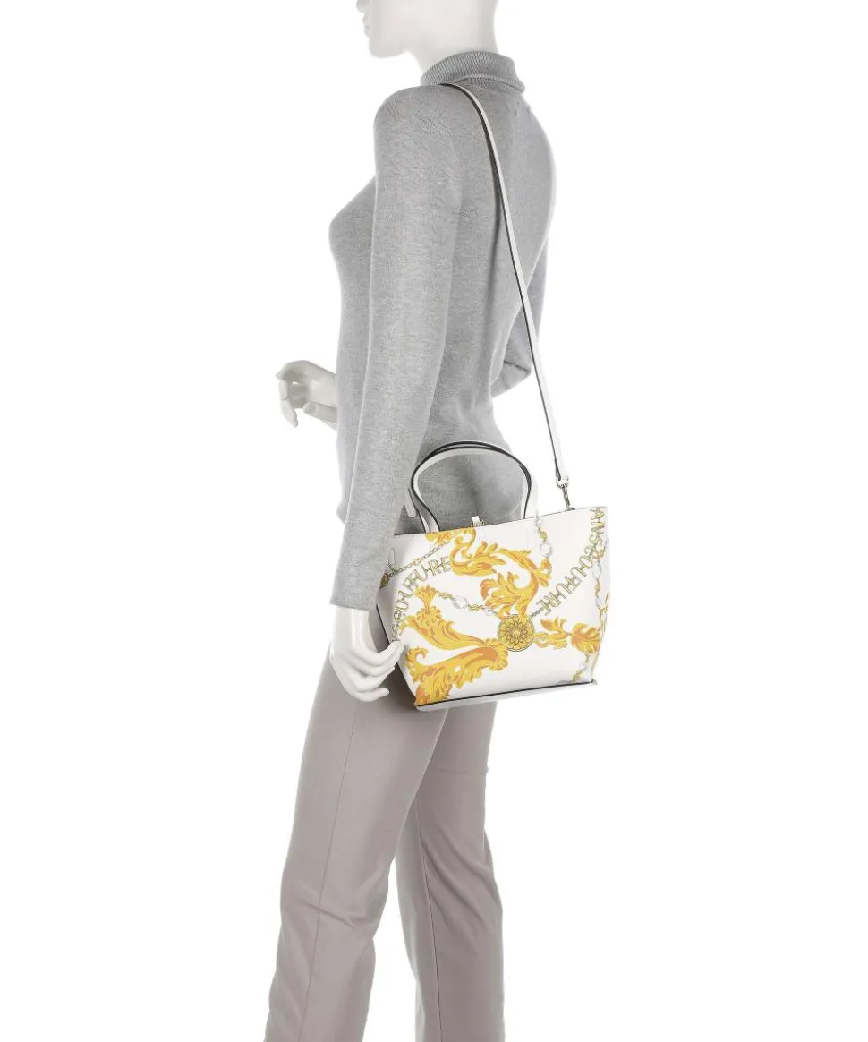 Reversible Shopper Handtasche Lederimitat weiß