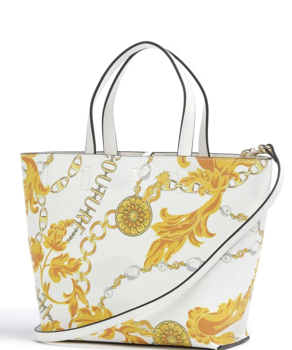 Reversible Shopper Handtasche Lederimitat weiß