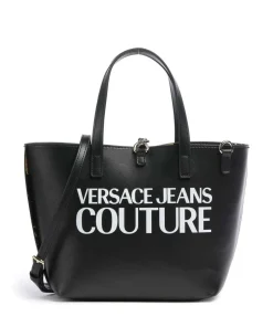 Reversible Shopper Handtasche Lederimitat schwarz